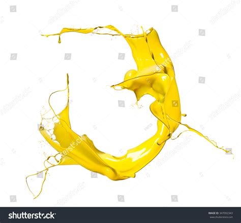 Shot Yellow Paint Splash Isolated On Stock Photo (Edit Now) 347092343