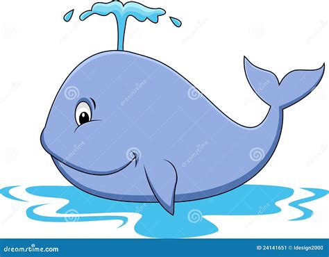 Happy whale cartoon stock illustration. Illustration of ocean - 24141651