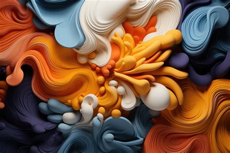 An Abstract Art Piece Showcasing Colorful Swirling Balls Suspended in ...