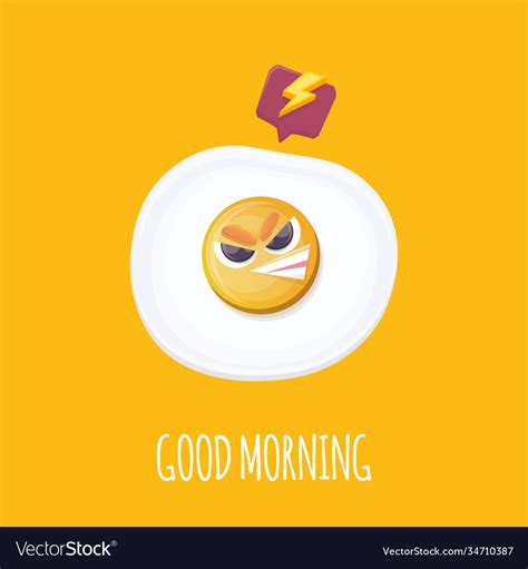 Funny cartoon fried egg character isolated Vector Image