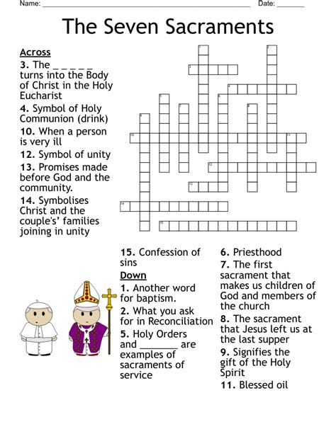 The Seven Sacraments Crossword - WordMint