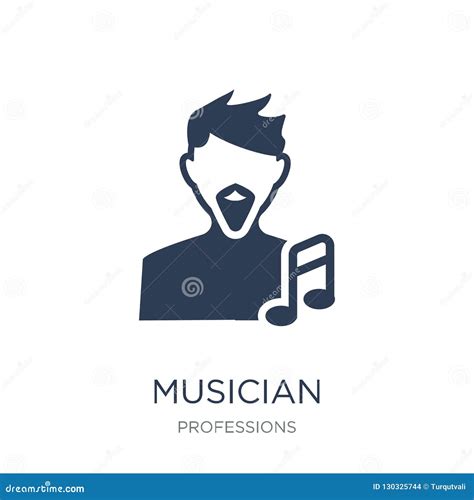 Musician Icon. Trendy Flat Vector Musician Icon on White Background from Professions Collection ...