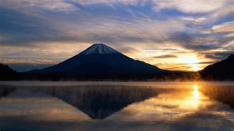 landscape, Sunrise, Sunlight, Mountain, Japan, Mount Fuji, Reflection, Water Wallpapers HD ...