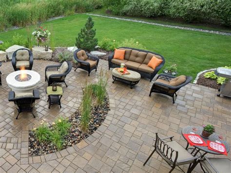 Paver Patio with Fire Pit, Boulders and Seating | Patio landscaping, Backyard patio, Patio ...