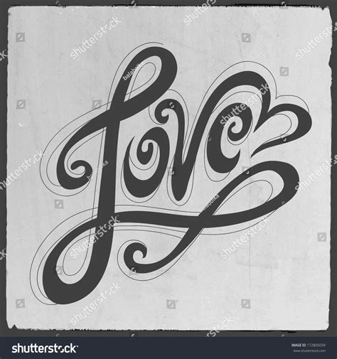 Love Hand Lettering Handmade Calligraphy Vector Stock Vector (Royalty ...