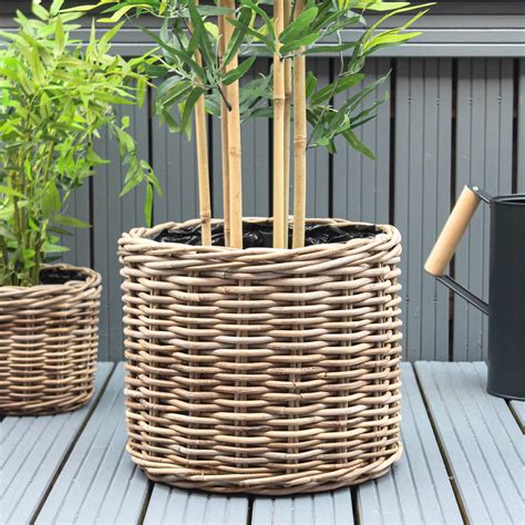 natural rattan planters set of three by marquis & dawe ...