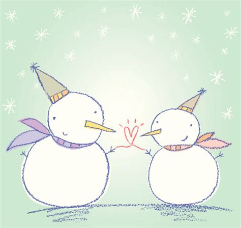 Royalty Free Snowman Couple Clip Art, Vector Images & Illustrations - iStock