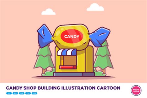 Candy Shop Building Illustration Cartoon Graphic by catalyststuff · Creative Fabrica