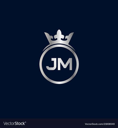 Initial letter jm logo template design Royalty Free Vector