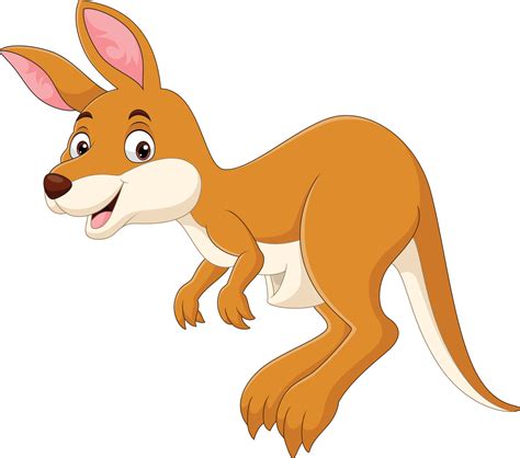 Cartoon cute little kangaroo jumping on white background 7152925 Vector Art at Vecteezy