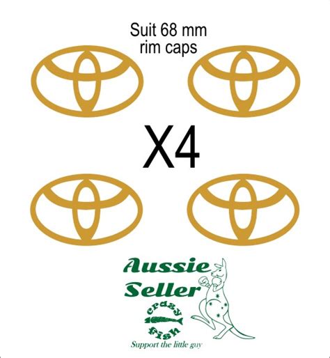 Toyota logo vinyl decals FOUR (4) suit 68 mm centre caps, choose your color - Crazy Fish