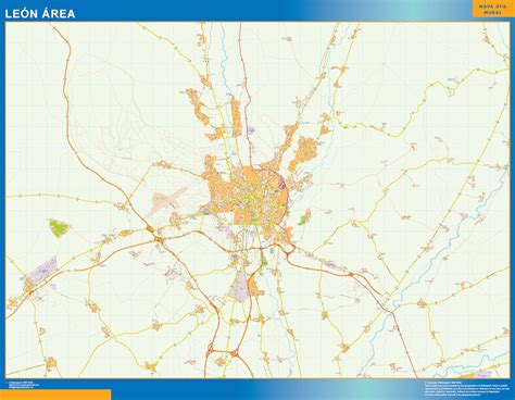 Road wall map Leon Spain | Wall maps of countries of the World