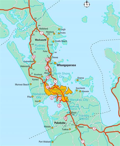 Auckland area map