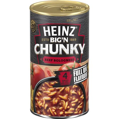 Heinz Big N Chunky Beef Bolognese Canned Meal 535g | Woolworths