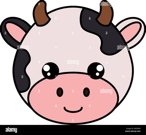 Cute Cartoon Cow Face