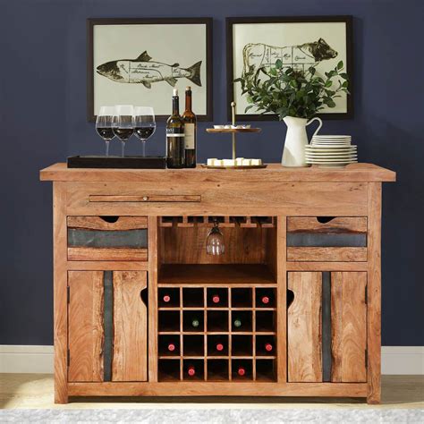 Arkansas Distinctive Iron and Mango Wood Rustic Storage Accent Cabinet | Wine bar cabinet, Bar ...