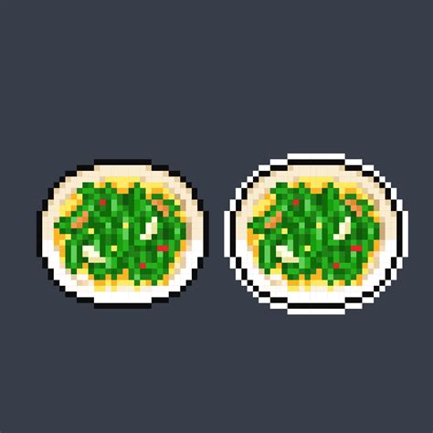 a water spinach cuisine in pixel art style 23330756 Vector Art at Vecteezy