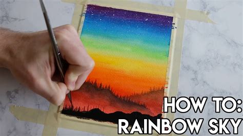 HOW TO PAINT: Rainbow Sky - YouTube