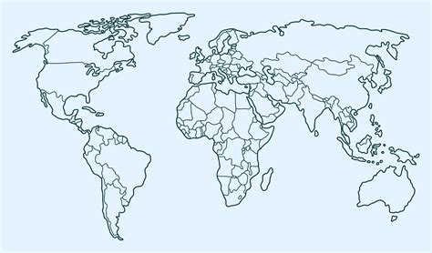 Printable Map Of World Without Labels | World map outline, Blank world map, Free printable world map