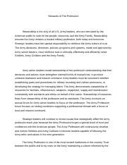 Informative Essay On Leadership And The Army Profession