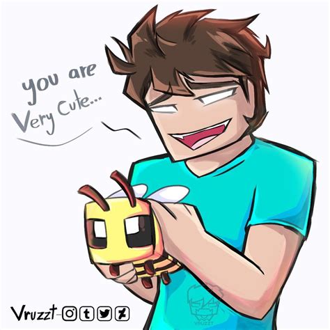 Bee & Herobrine || Minecraft || By Vruzzt (DeviantArt) | Minecraft ...