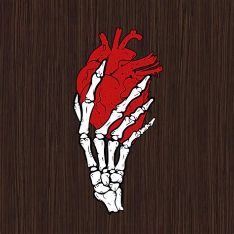 Skeleton Hand Holding Heart SVG PNG Gothic Tattoo Decal T-shirt Wall ...