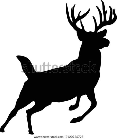 Jumping Deer Vector Illustration Silhouette Stock Vector (Royalty Free ...