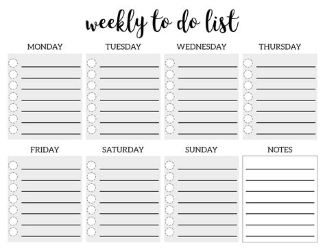 Weekly To Do List Printable Checklist Template - Paper Trail Design