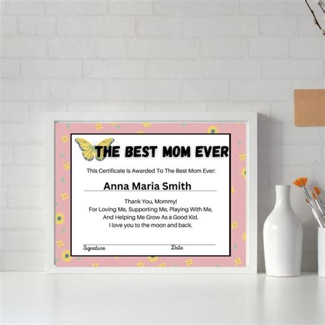 Best Mom Ever Certificate - Etsy