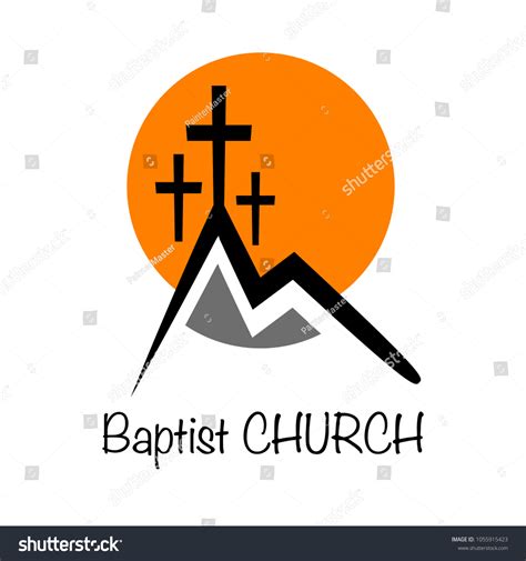 Vector Logo Baptist Church Mountains Cross Stock Vector (Royalty Free ...