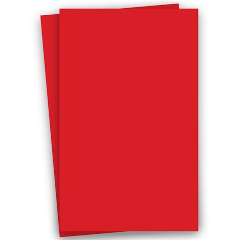 Skin Smooth RED 11X17 (Ledger) Paper 100C Cardstock Ultra Smooth - 100 PK -- Quality 11-x-17 ...