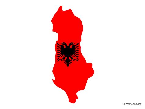 Flag Map of Albania | Free Vector Maps