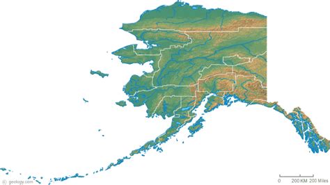 Alaska Physical Map and Alaska Topographic Map