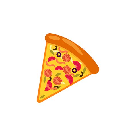 Pizza slice icon vector. Pizza slice with melted cheese. Slice of ...