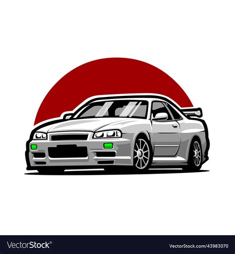 Japanese jdm sport car isolated Royalty Free Vector Image