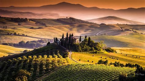 Tuscan Vineyard Village Wallpapers - Wallpaper Cave