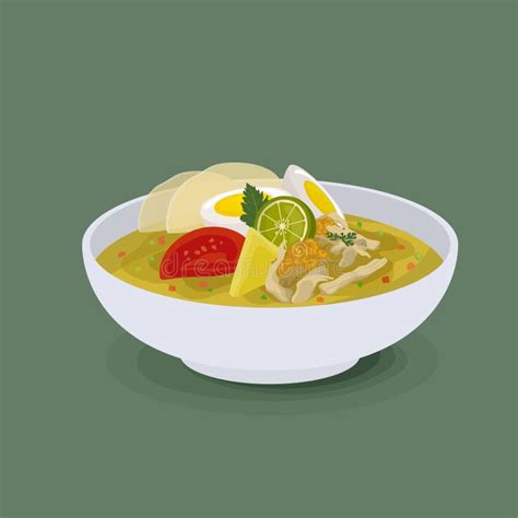 Soup Soto Food Vector Illustration Stock Vector - Illustration of bowl, soup: 233162690