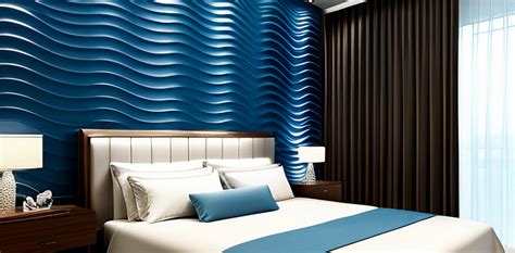 3D wall tiles with master bed for bedroom | Beautiful Homes