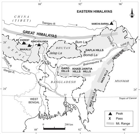 Eastern Himalayas Map