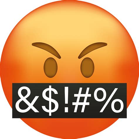 Angry swearing emoji. Emoticon with swear words censored by grawlix symbols 22461893 Vector Art ...