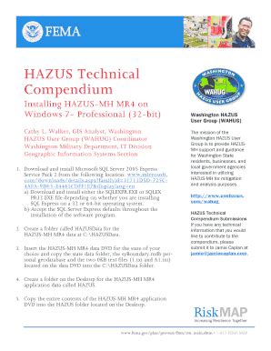 Fillable Online HAZUS Technical Compendium - Installing MR4 on Windows 7 Fax Email Print - pdfFiller