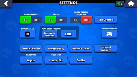 Settings - Brawl Stars | Interface In Game