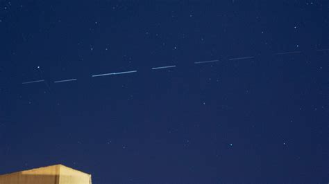 Starlink satellites form curious train across night sky | wthr.com