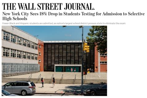 New York City Sees 18% Drop in Students Testing for Admission to Selective High Schools – PLACE NYC