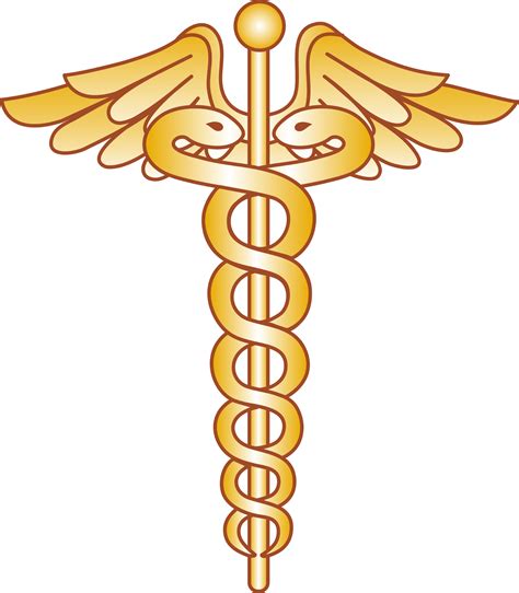 Golden Caduceus Logo Design - Free Clip Art