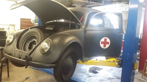 My dad's current project. 1943 Beetle used in WWII, jumping out of time. It'll be at this ...