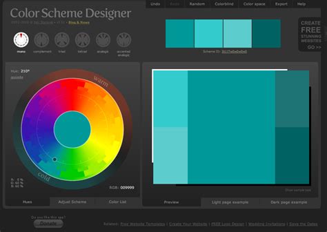 Color Scheme designer App - online - helps to choose colors ; useful ...