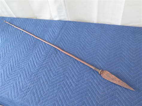 Carved Wooden Spear, Unknown Origin, 52" Long