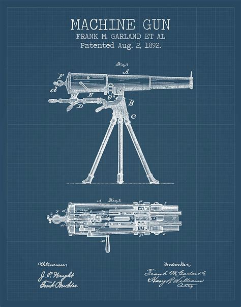 Machine gun blueprints Digital Art by Dennson Creative - Fine Art America