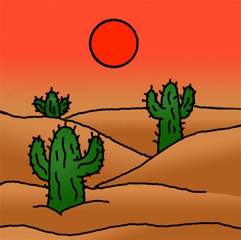 How to Draw a Desert Landscape - Step by Step Easy Drawing Guides ...